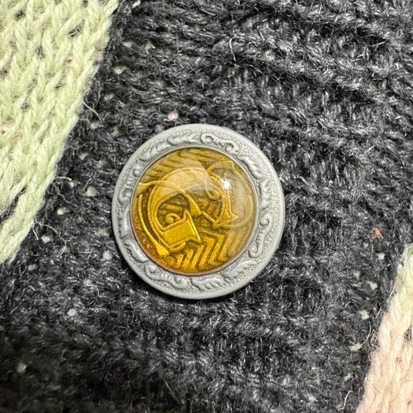 Generra Black floral large collar grandmacore cardigan button & pockets Size M - Picture 4 of 7